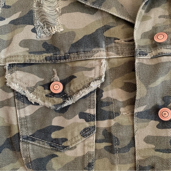 No Boundaries Camouflage Denim Jacket Size XS 1 - Picture 11 of 16